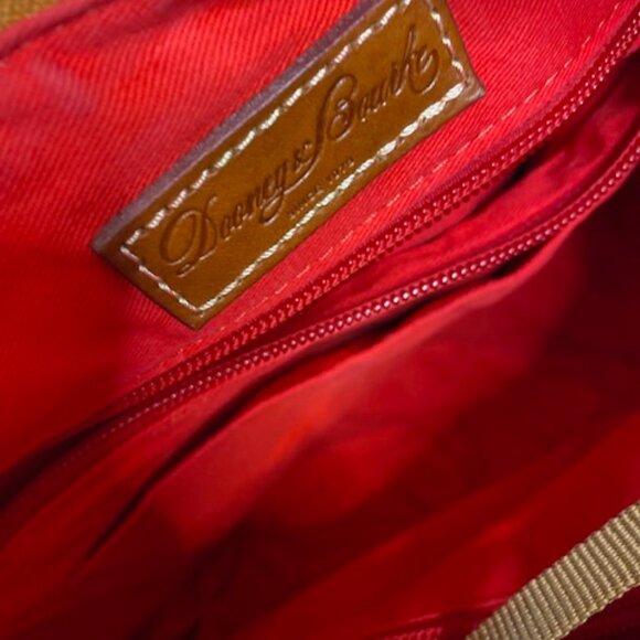 Dooney & Bourke Madison Logo Coated Cotton Satchel Handbag Purse In Amber - Picture 11 of 13